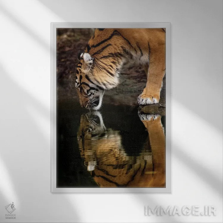 تابلو دکوراتیو آینه آینه اثر دیوید وولن - نمای قابدار سفید