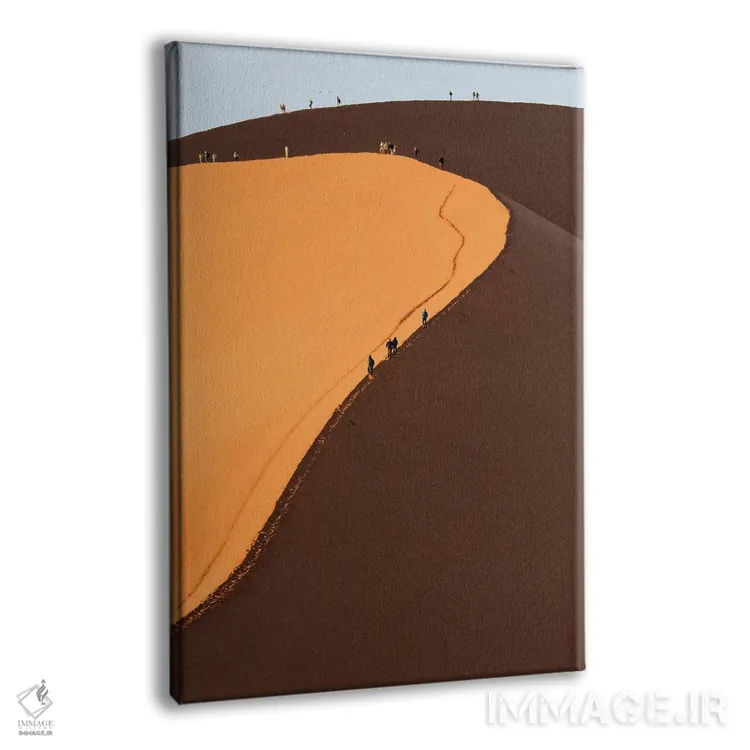 تابلو دکوراتیو Namib Desert. Hikers climbing the red sand dune in Namibi… اثر دبورا وینچستر - نمای پرسپکتیو محصول