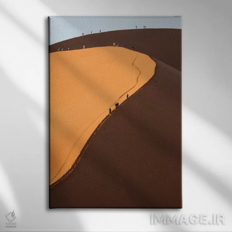 تابلو دکوراتیو Namib Desert. Hikers climbing the red sand dune in Namibi… اثر دبورا وینچستر - نمای روبهرو روی دیوار