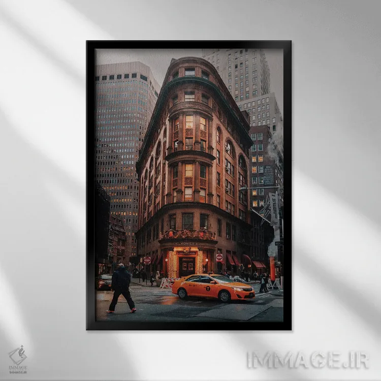 تابلو دکوراتیو دلمونیکوهای مشهور اثر دیلان واکر - نمای قابدار مشکی