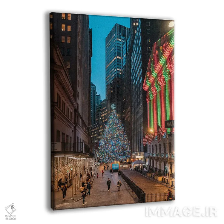 تابلو دکوراتیو کریسمس در وال استریت اثر دیلان واکر - نمای پرسپکتیو محصول