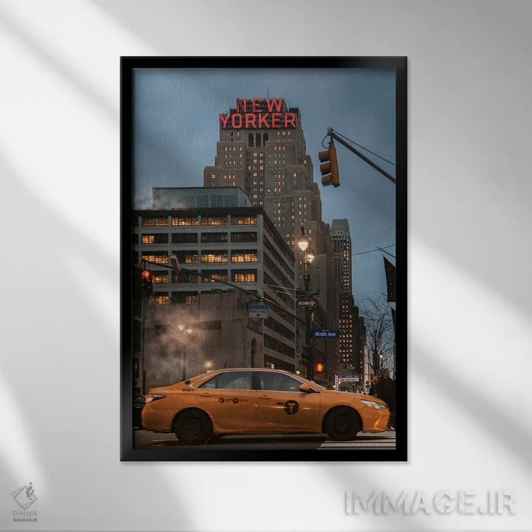 تابلو دکوراتیو لحظه ای نیویورکی اثر دیلان واکر - نمای قابدار مشکی
