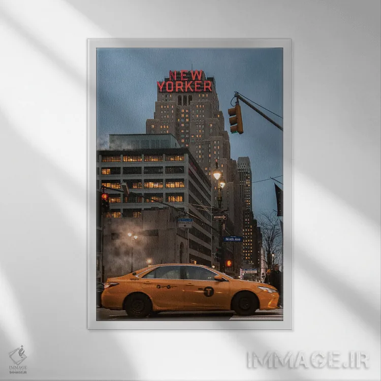 تابلو دکوراتیو لحظه ای نیویورکی اثر دیلان واکر - نمای قابدار سفید