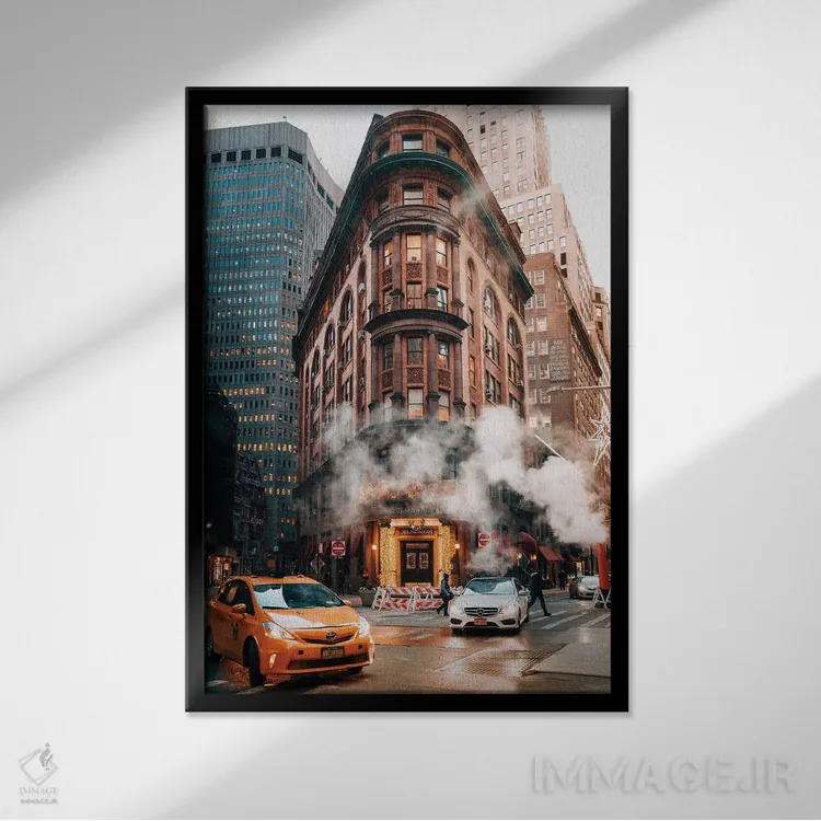 تابلو دکوراتیو یک لحظه کلاسیک نیویورکی اثر دیلان واکر - نمای قابدار مشکی