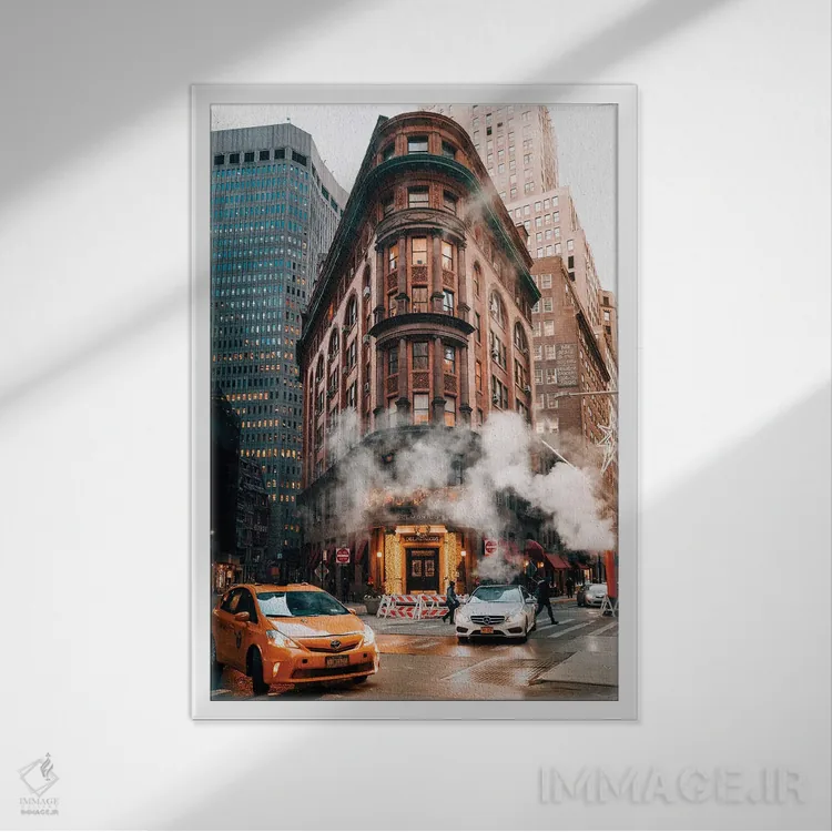 تابلو دکوراتیو یک لحظه کلاسیک نیویورکی اثر دیلان واکر - نمای قابدار سفید