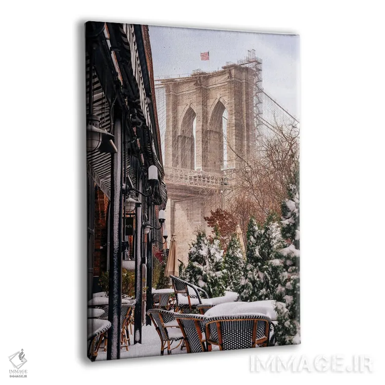 تابلو دکوراتیو روزهای برفی زیر پل بروکلین اثر دیلان واکر - نمای پرسپکتیو محصول