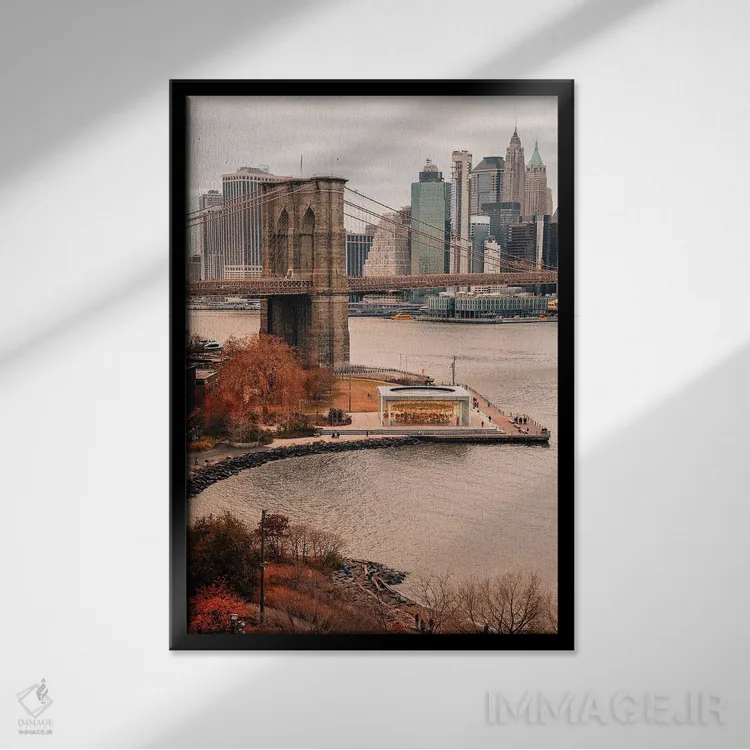 تابلو دکوراتیو رنگ های پاییزی در نیویورک سیتی اثر دیلان واکر - نمای قابدار مشکی