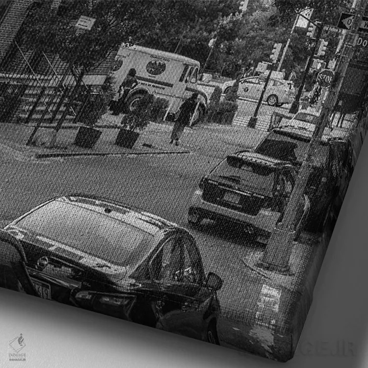 تابلو دکوراتیو روزهای دامبو اثر دیلان واکر - نمای نزدیک بافت بوم