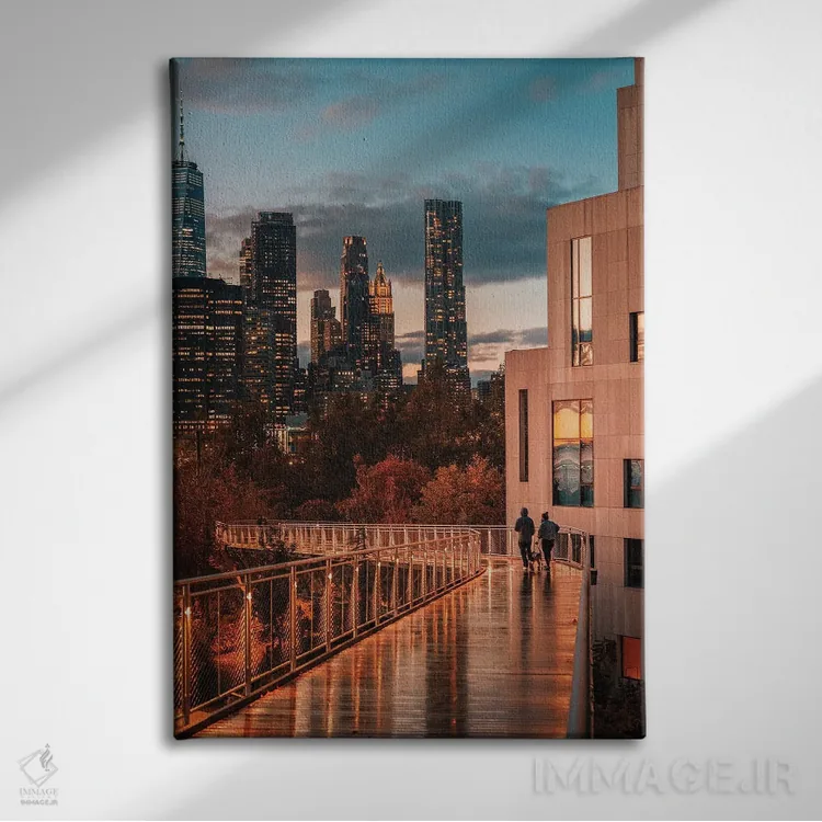 تابلو دکوراتیو غروب روی پل اسکوئیب اثر دیلان واکر - نمای روبهرو روی دیوار
