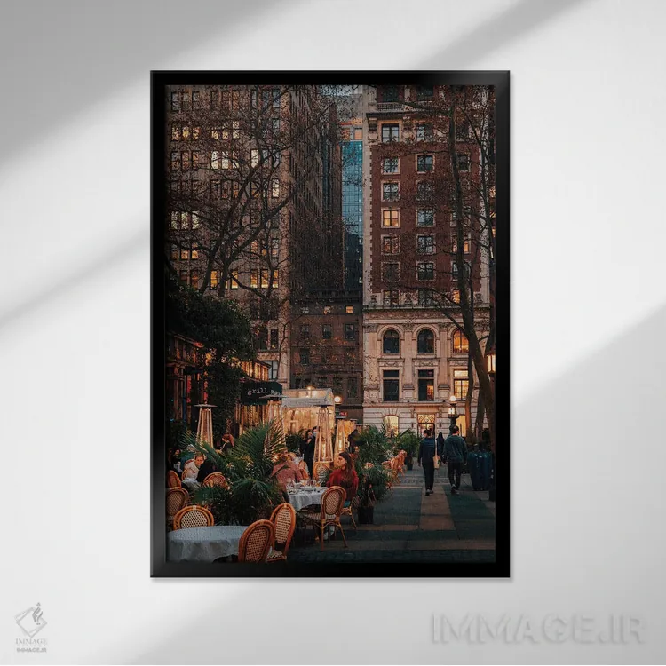 تابلو دکوراتیو New York,نوامبر در پارک برایانت، نیویورک اثر دیلان واکر - نمای قابدار مشکی