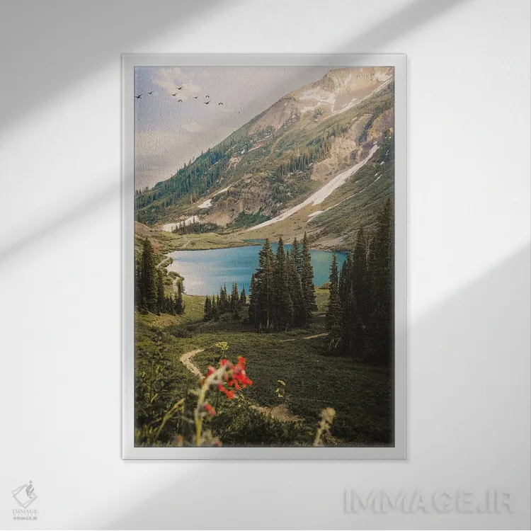 تابلو دکوراتیو Colorado,دریاچه زمرد، کلرادو اثر دیلان واکر - نمای قابدار سفید