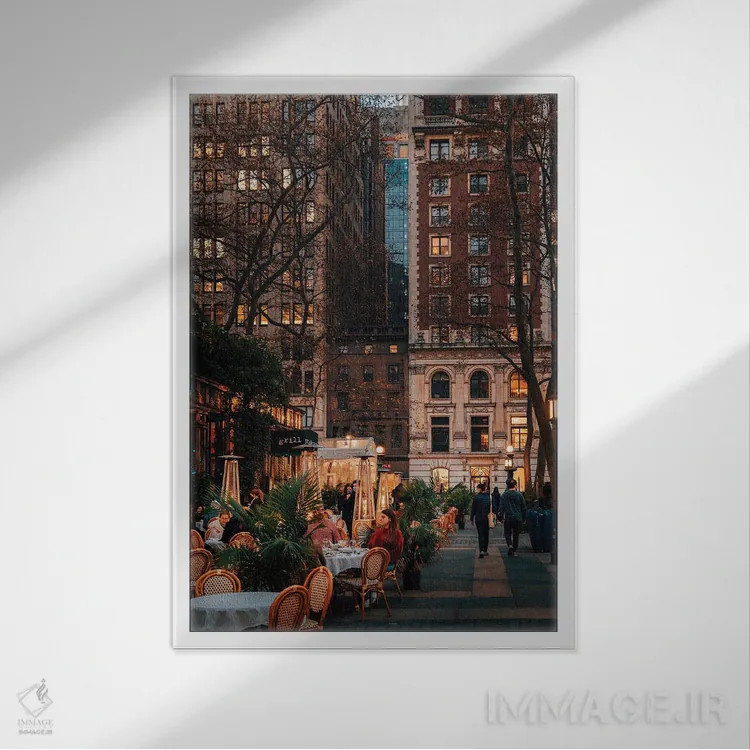 تابلو دکوراتیو New York,نوامبر در پارک برایانت، نیویورک اثر دیلان واکر - نمای قابدار سفید