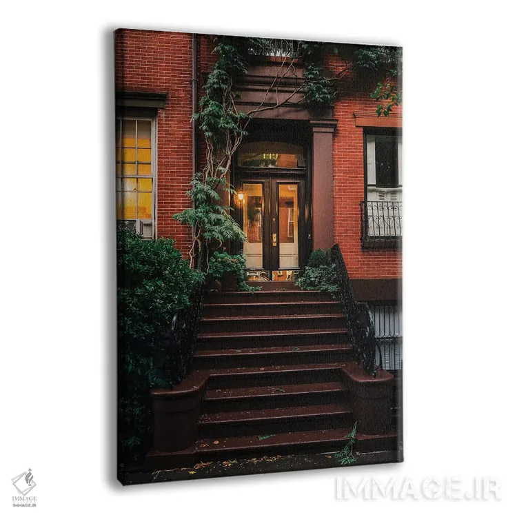 تابلو دکوراتیو پله های ورودی بهاری در بروکلین اثر دیلان واکر - نمای پرسپکتیو محصول