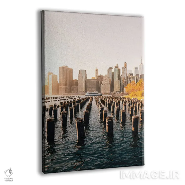 تابلو دکوراتیو غروب پاییزی بر رودخانه ایست اثر دیلان واکر - نمای پرسپکتیو محصول