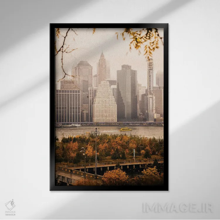 تابلو دکوراتیو یک سفر پاییزی با فری اثر دیلان واکر - نمای قابدار مشکی