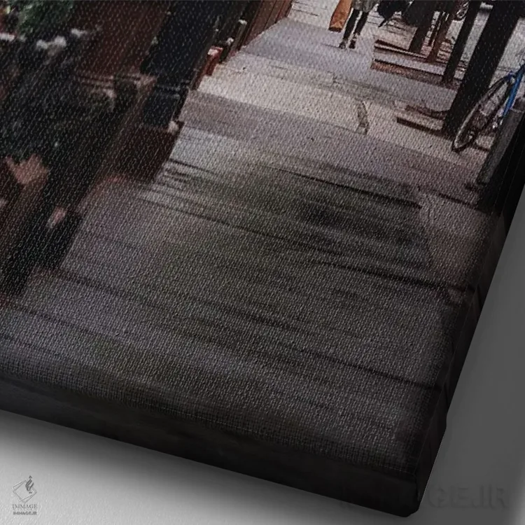 تابلو دکوراتیو گل های بهاری در بروکلین هایتس اثر دیلان واکر - نمای نزدیک بافت بوم