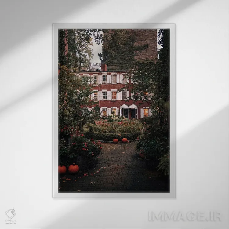 تابلو دکوراتیو حیاط گروو اثر دیلان واکر - نمای قابدار سفید