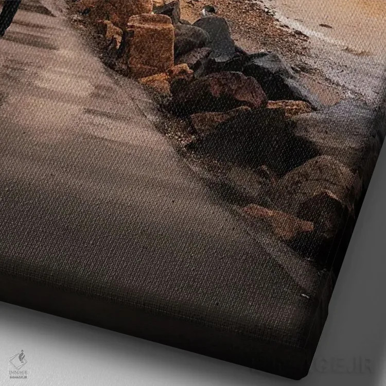 تابلو دکوراتیو روزهای بارانی دامبو اثر دیلان واکر - نمای نزدیک بافت بوم