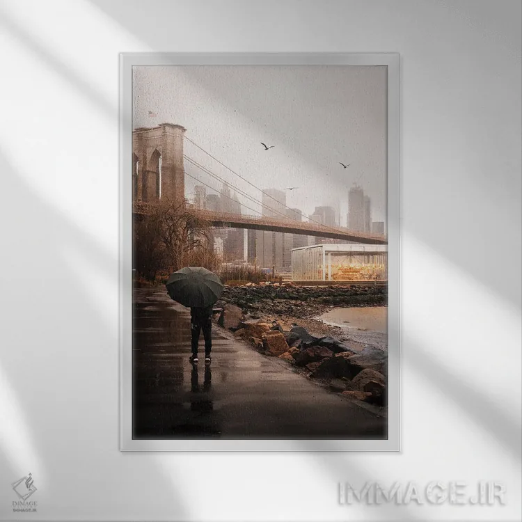 تابلو دکوراتیو روزهای بارانی دامبو اثر دیلان واکر - نمای قابدار سفید