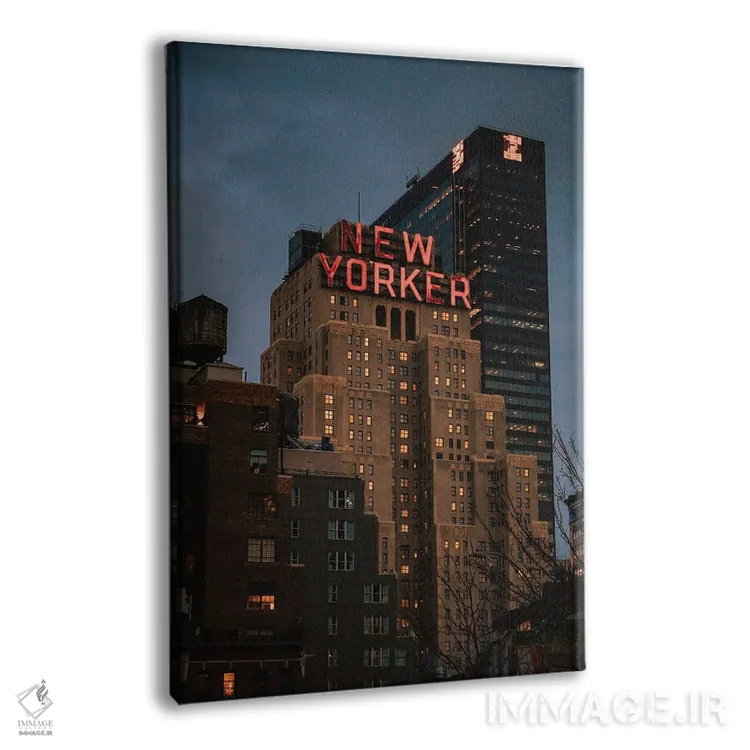 تابلو دکوراتیو ساعت آبی در هتل نیویورکر اثر دیلان واکر - نمای پرسپکتیو محصول