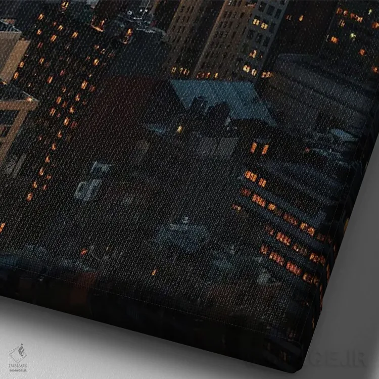 تابلو دکوراتیو شب در هتل نیویورکر اثر دیلان واکر - نمای نزدیک بافت بوم