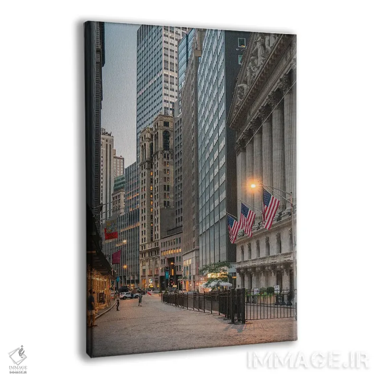 تابلو دکوراتیو شب آرام در وال استریت اثر دیلان واکر - نمای پرسپکتیو محصول