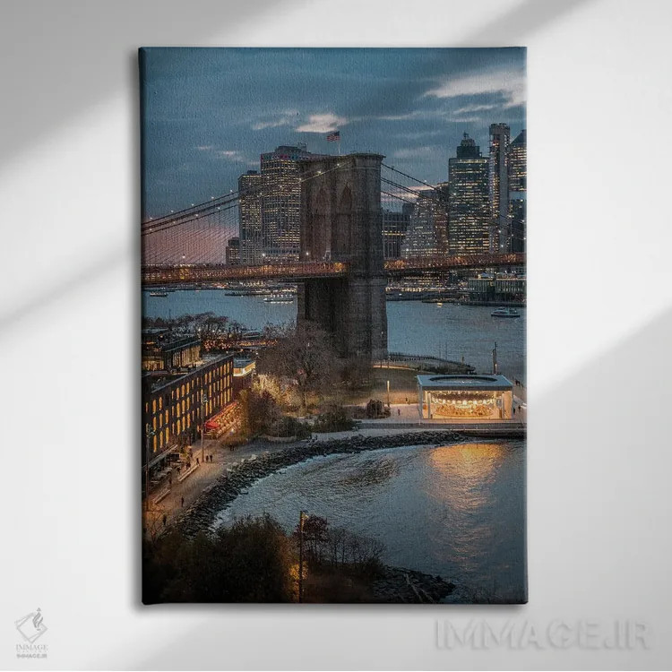 تابلو دکوراتیو غروب در دامبو اثر دیلان واکر - نمای روبهرو روی دیوار