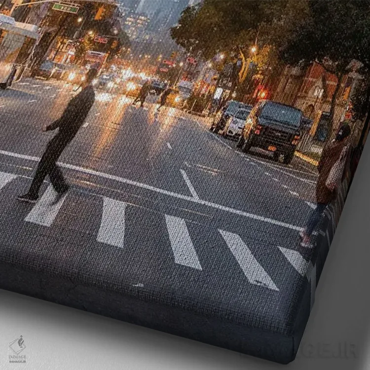 تابلو دکوراتیو غروب ها در گرینویچ ویلیج اثر دیلان واکر - نمای نزدیک بافت بوم