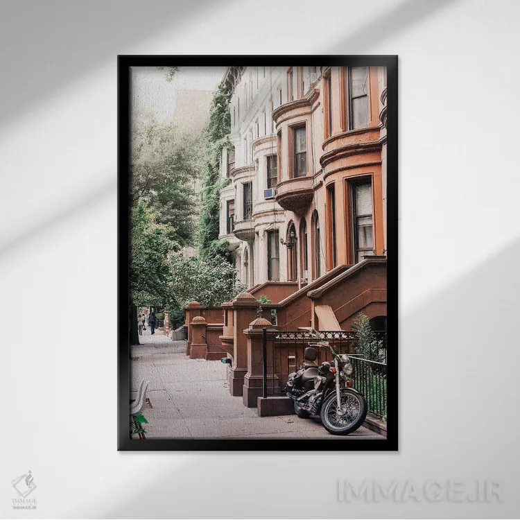 تابلو دکوراتیو خانه های شهری آپر وست ساید اثر دیلان واکر - نمای قابدار مشکی