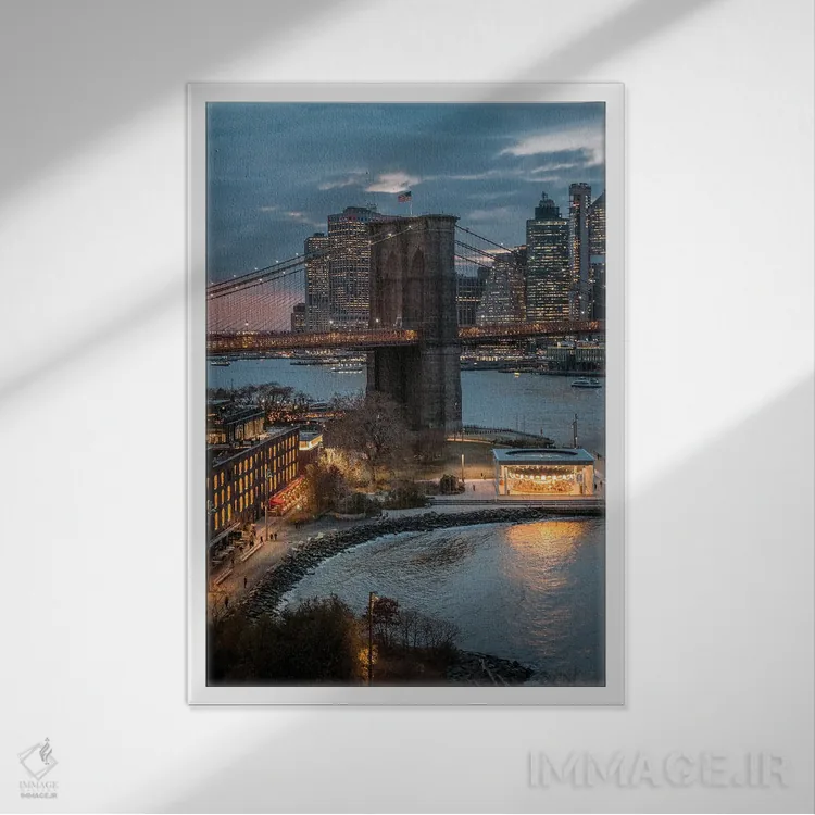 تابلو دکوراتیو غروب در دامبو اثر دیلان واکر - نمای قابدار سفید