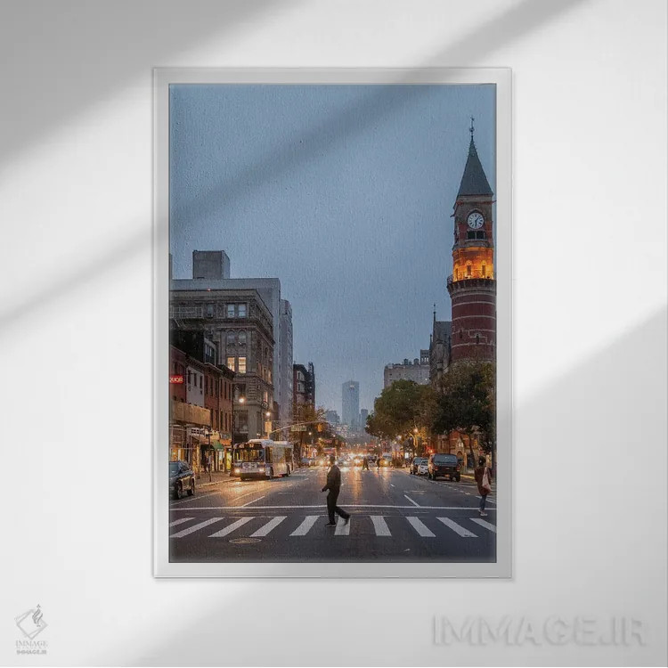 تابلو دکوراتیو غروب ها در گرینویچ ویلیج اثر دیلان واکر - نمای قابدار سفید
