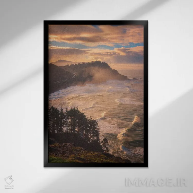 تابلو دکوراتیو مه ساحلی اورگن اثر دارن وایت فوتوگرافی - نمای قابدار مشکی