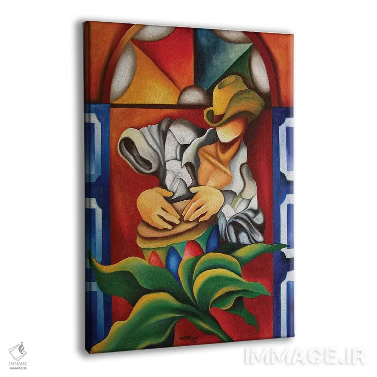 تابلو دکوراتیو طبل و شیشه رنگی اثر دیکسی میگز - نمای پرسپکتیو محصول