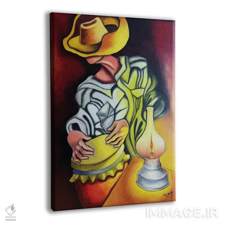 تابلو دکوراتیو طبل و چراغ گواخیرو اثر دیکسی میگز - نمای پرسپکتیو محصول