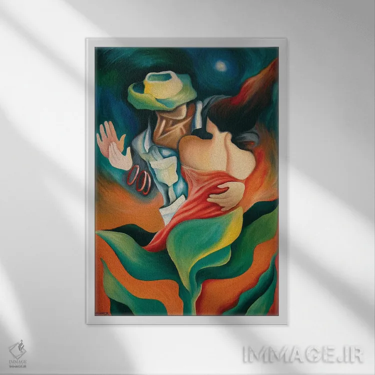 تابلو دکوراتیو اولین رقص اثر دیکسی میگز - نمای قابدار سفید