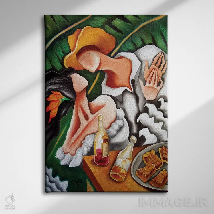تابلو دکوراتیو مهمانی در روستا اثر دیکسی میگز - نمای روبهرو روی دیوار