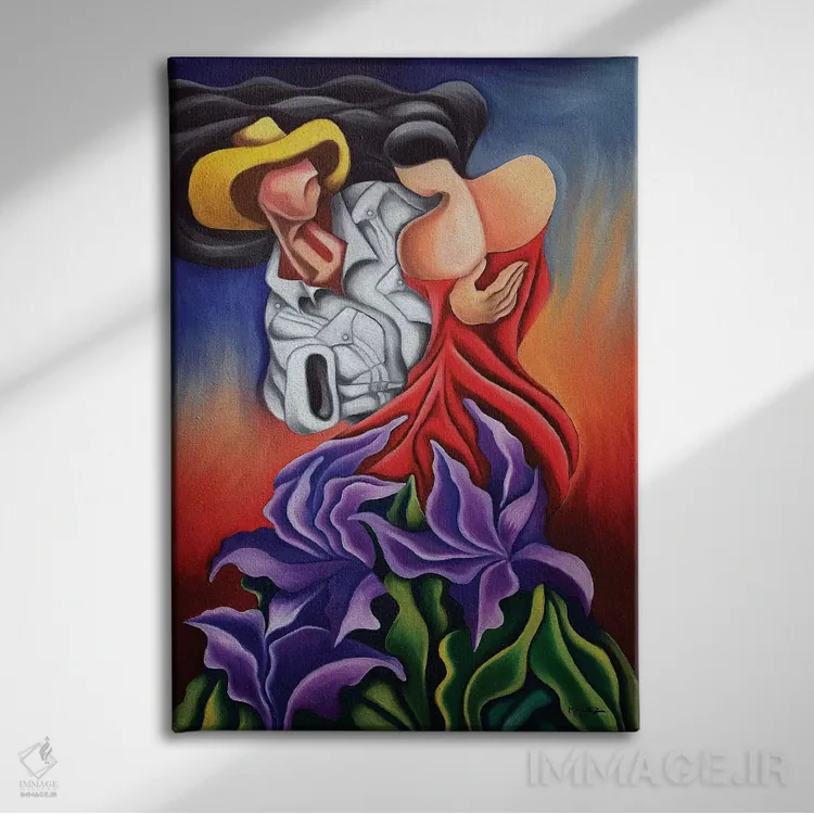 تابلو دکوراتیو رقص عاشقانه اثر دیکسی میگز - نمای روبهرو روی دیوار