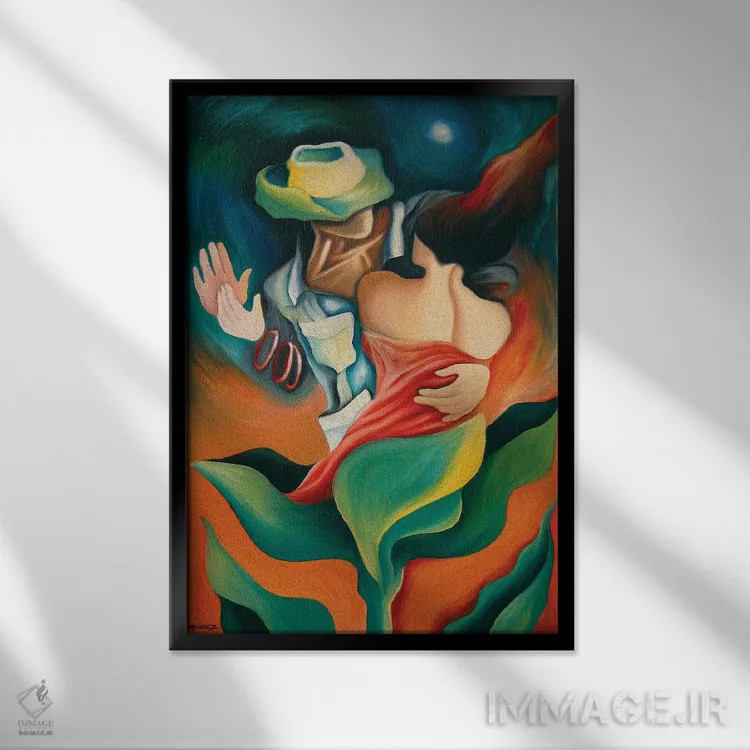 تابلو دکوراتیو اولین رقص اثر دیکسی میگز - نمای قابدار مشکی