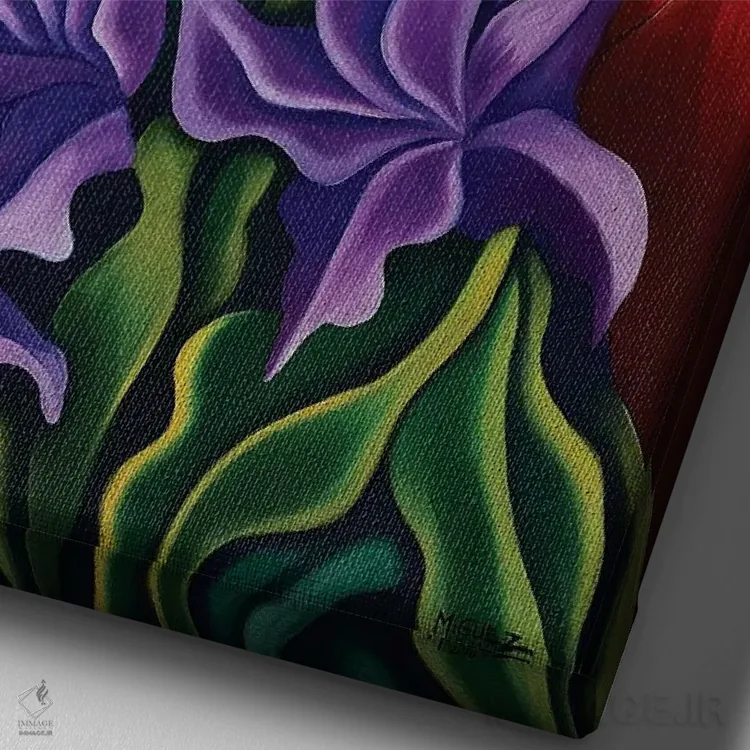 تابلو دکوراتیو رقص عاشقانه اثر دیکسی میگز - نمای نزدیک بافت بوم