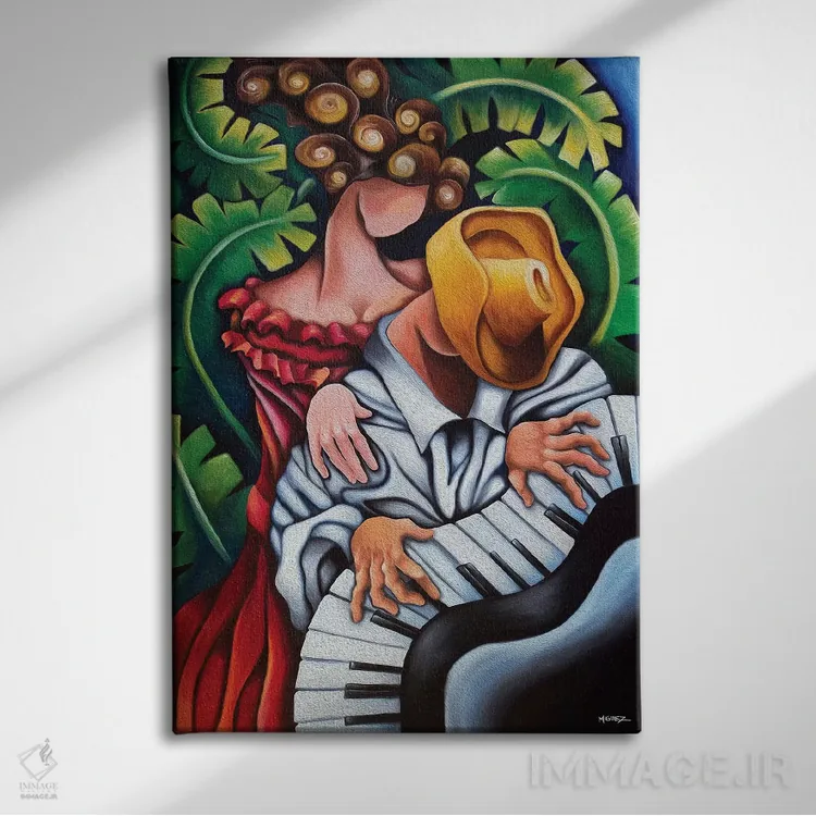 تابلو دکوراتیو پیانوی گواخیرو اثر دیکسی میگز - نمای روبهرو روی دیوار