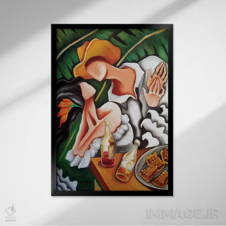 تابلو دکوراتیو مهمانی در روستا اثر دیکسی میگز - نمای قابدار مشکی