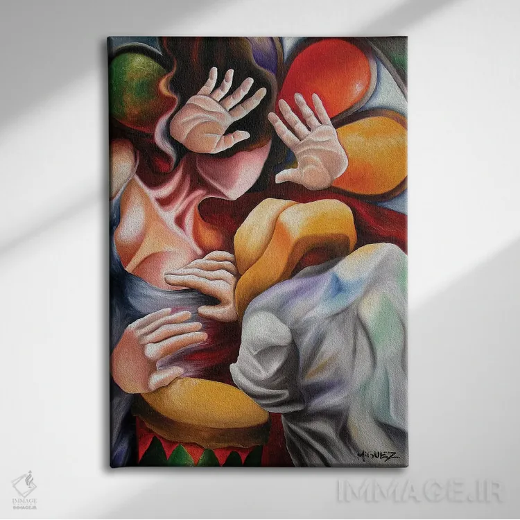 تابلو دکوراتیو رومبا اثر دیکسی میگز - نمای روبهرو روی دیوار