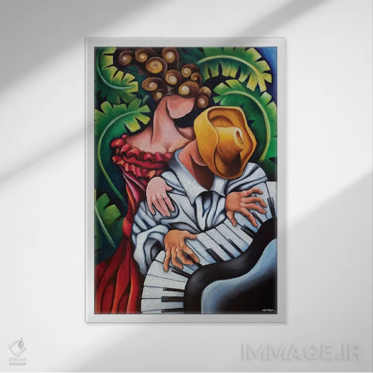 تابلو دکوراتیو پیانوی گواخیرو اثر دیکسی میگز - نمای قابدار سفید