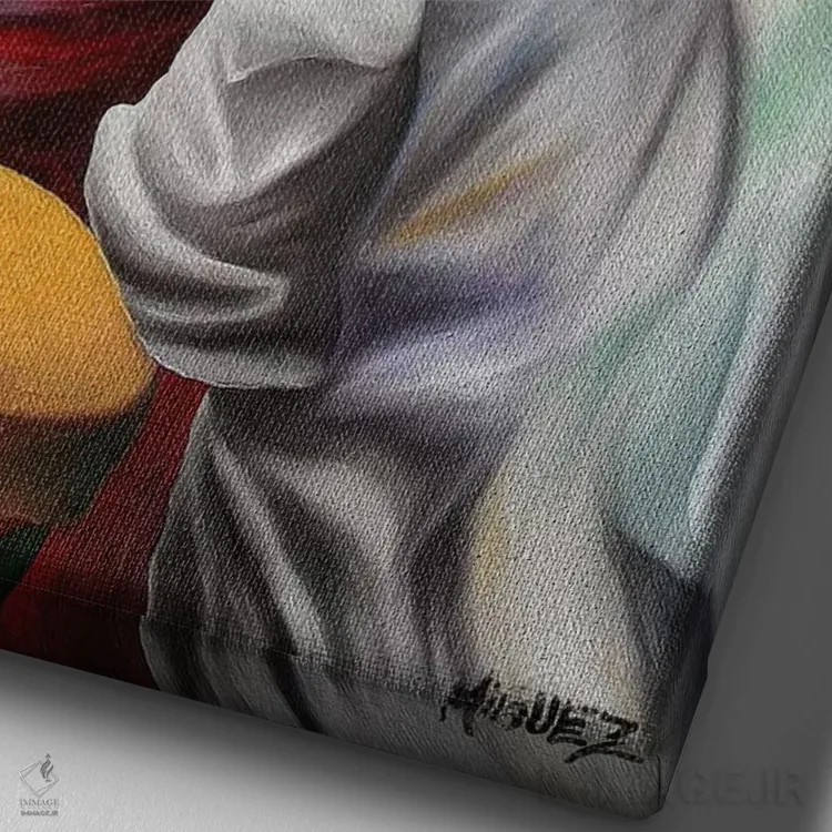 تابلو دکوراتیو رومبا اثر دیکسی میگز - نمای نزدیک بافت بوم