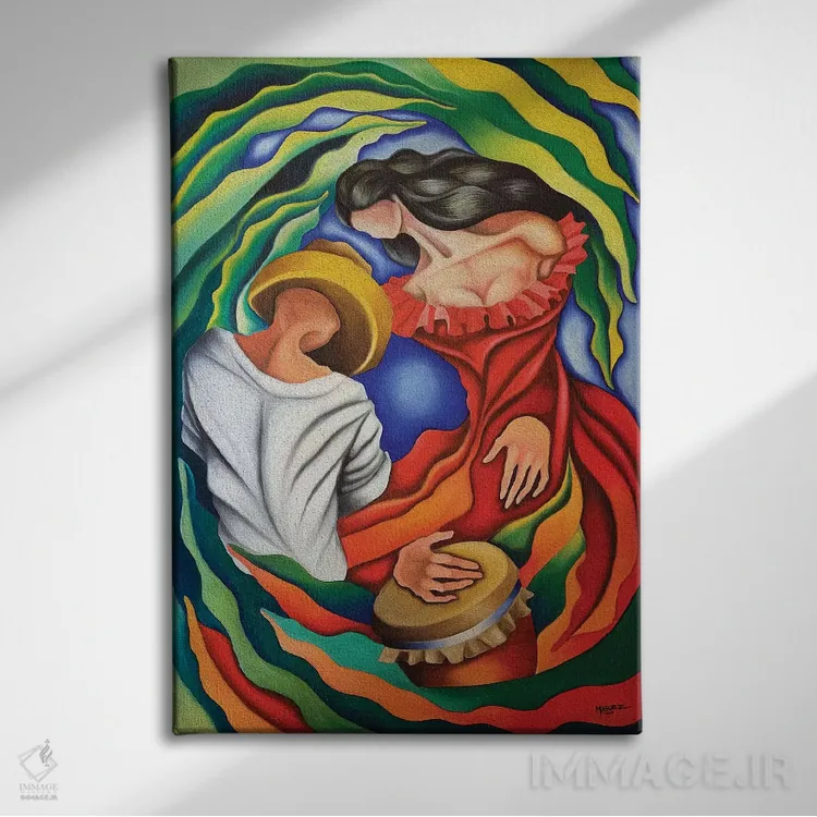 تابلو دکوراتیو رومبا گواخیرا اثر دیکسی میگز - نمای روبهرو روی دیوار