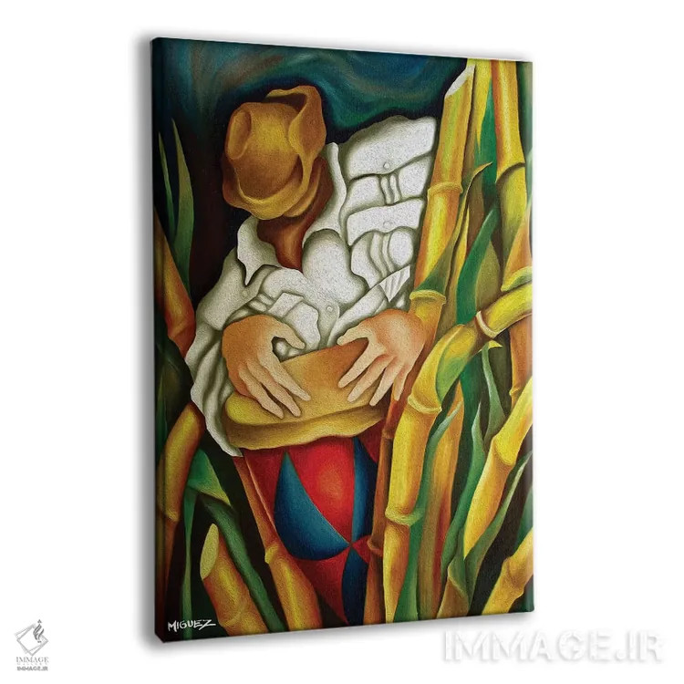 تابلو دکوراتیو رومبا روی ساقه های نیشکر اثر دیکسی میگز - نمای پرسپکتیو محصول