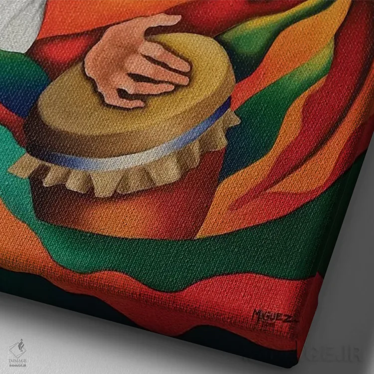 تابلو دکوراتیو رومبا گواخیرا اثر دیکسی میگز - نمای نزدیک بافت بوم