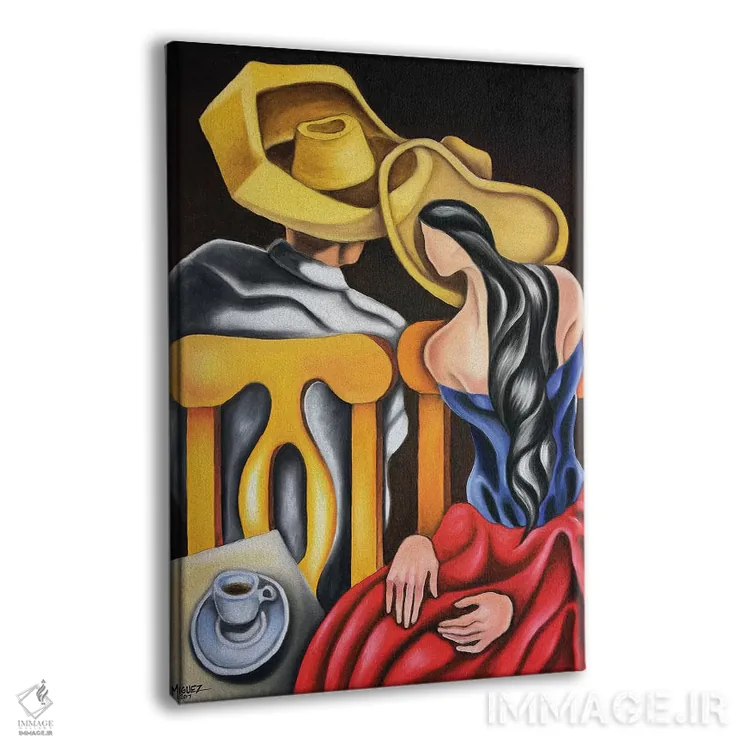 تابلو دکوراتیو نشسته اثر دیکسی میگز - نمای پرسپکتیو محصول