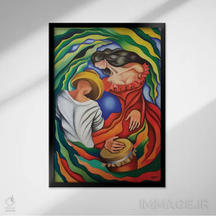 تابلو دکوراتیو رومبا گواخیرا اثر دیکسی میگز - نمای قابدار مشکی