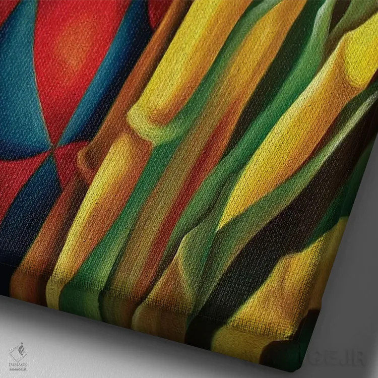 تابلو دکوراتیو رومبا روی ساقه های نیشکر اثر دیکسی میگز - نمای نزدیک بافت بوم